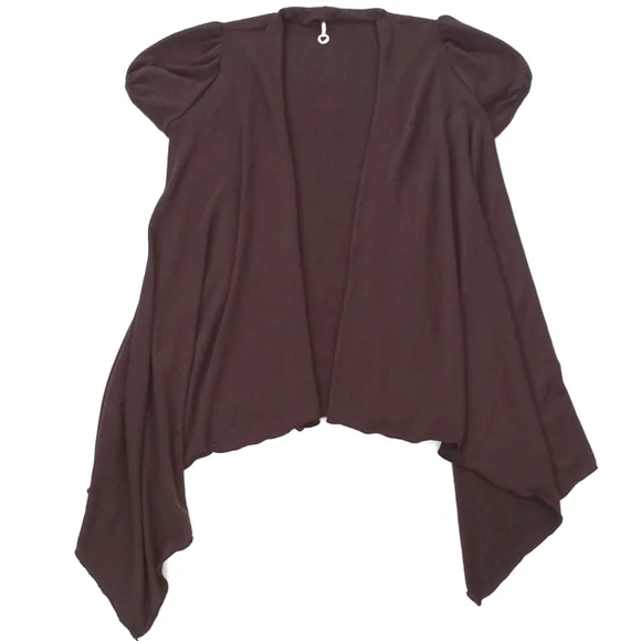 🌿 Ronin K Women's Dainty Lightweight Brown Rayon Blend Open Cardigan / Duster S - Picture 1 of 5